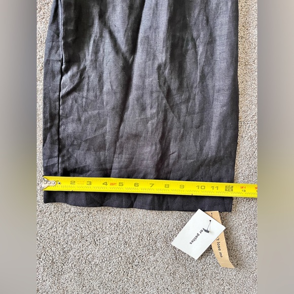 Reformation Birch Jumpsuit Black 100% linen belted wide leg size 8 petite - Picture 16 of 16